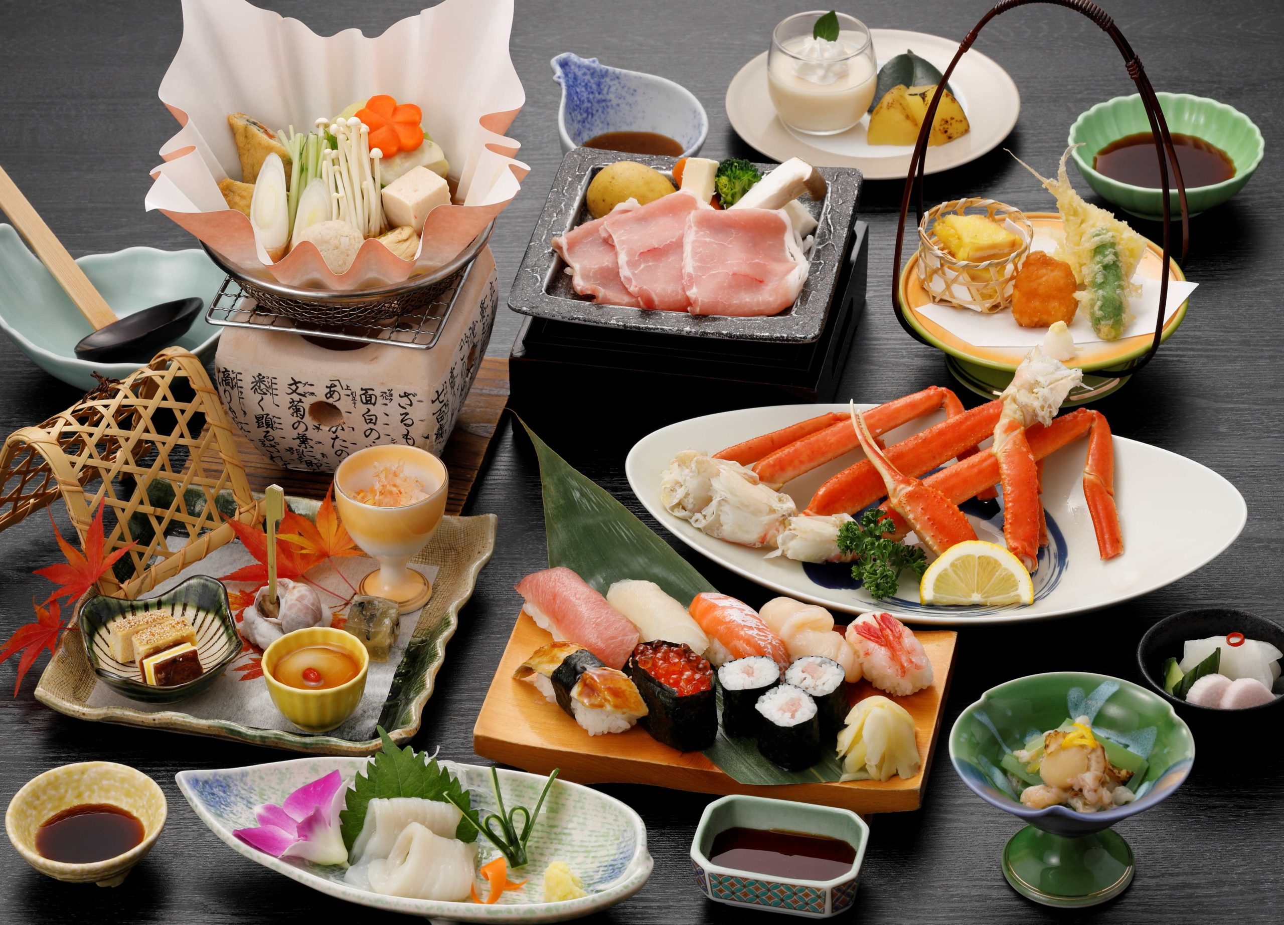 ずわい蟹食べ放題（90分）と握り寿司（県産ホタテ、ヒラメ入り！）付会席プラン 